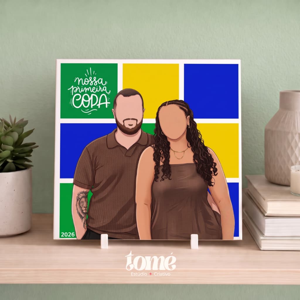 Azulejo Personalizado Brasil | Ilustração Casal
