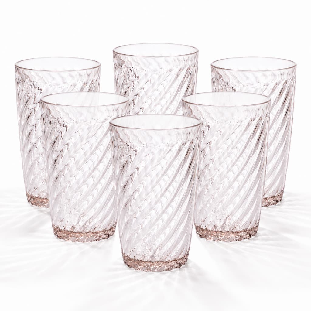 Jogo De Copo Conjunto 6 Copos Conjunto Copos Alto Acrilico Twist Kit 6 Copos Para Suco Agua 460ML