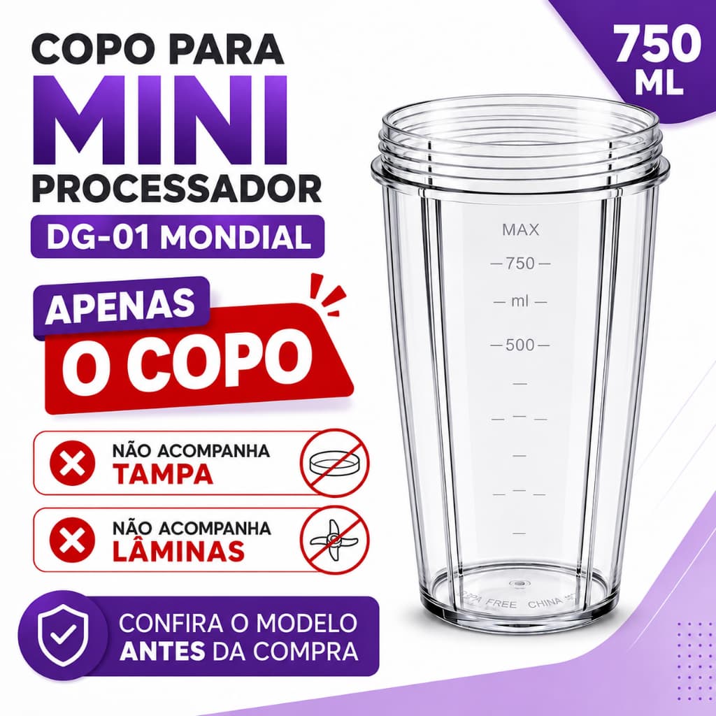 Copo Liquidificador Mini Mondial Dg-01 Blender Sem/tampa