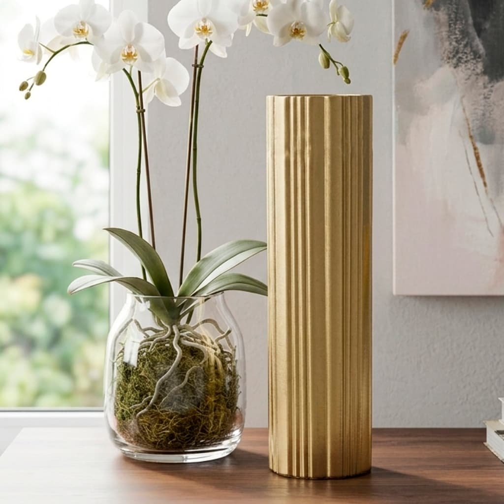 Enfeite Dourado Vaso Decorativo Cerâmica Colorido Decorar Casamento Festa Aniversário Moderno Casa