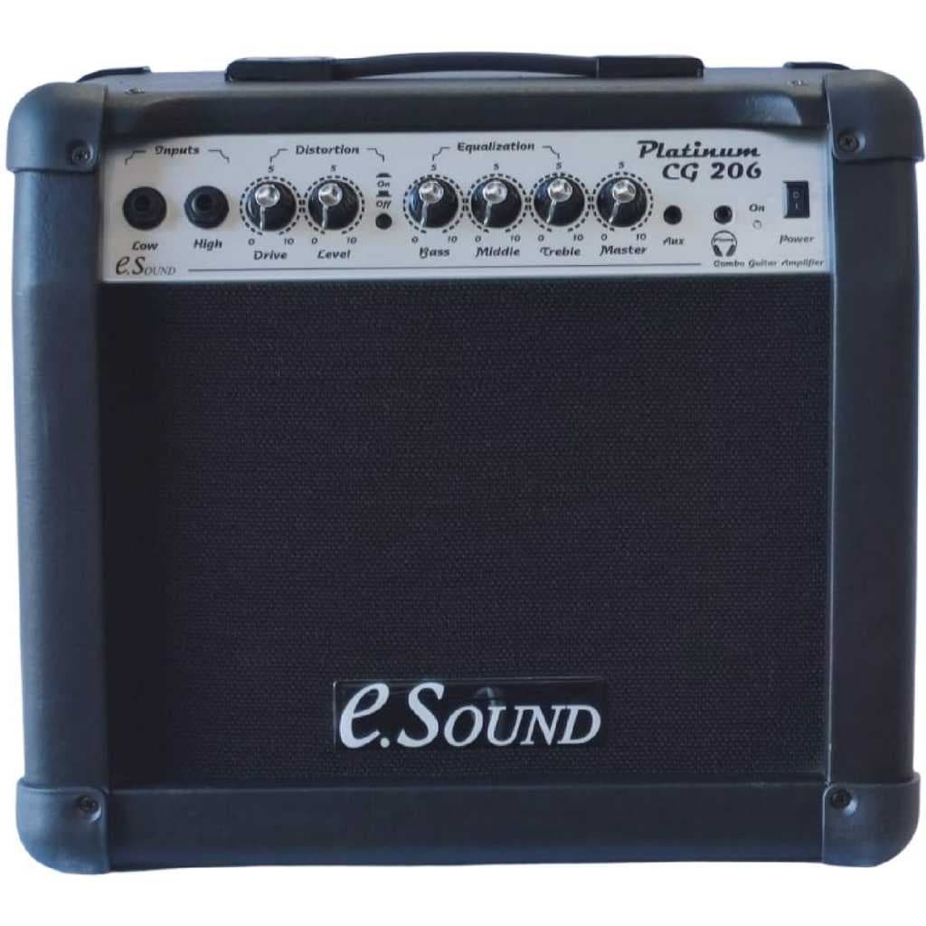 Cubo Amplificador Guitarra E-Sound Platinum 206 CG 20W RMS Fal. 6 Pol. Bivolt 110/220V Preto