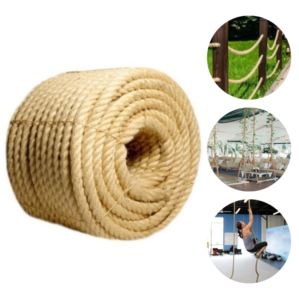 Corda de Sisal 20mm 10 Metros Natural Decoração Artesanato