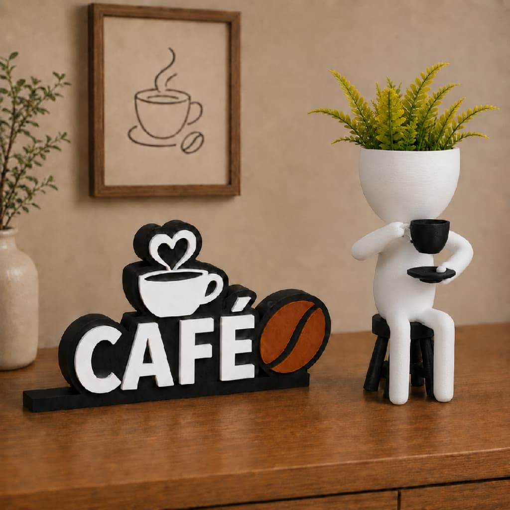 Vaso Decorativo com Plantinha e Letreiro