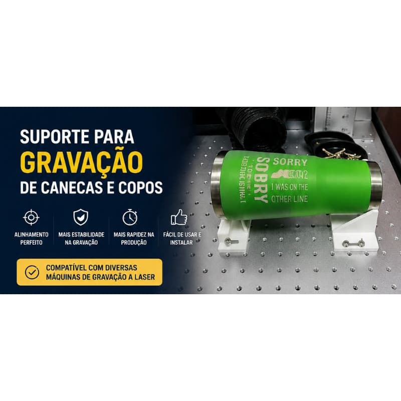 Suporte para Gravação a Laser Copo e Garrafa