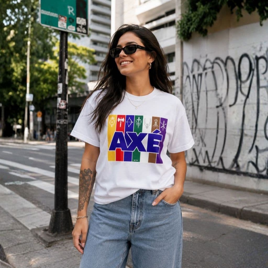 Camiseta Streetwear Unissex AXÉ moda com Personalidade