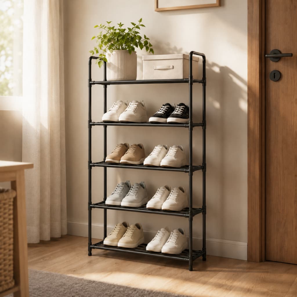 Organizador de Sapatos Sapateira Vertical 5 Prateleiras Estante Calçados Tênis Closet Quarto