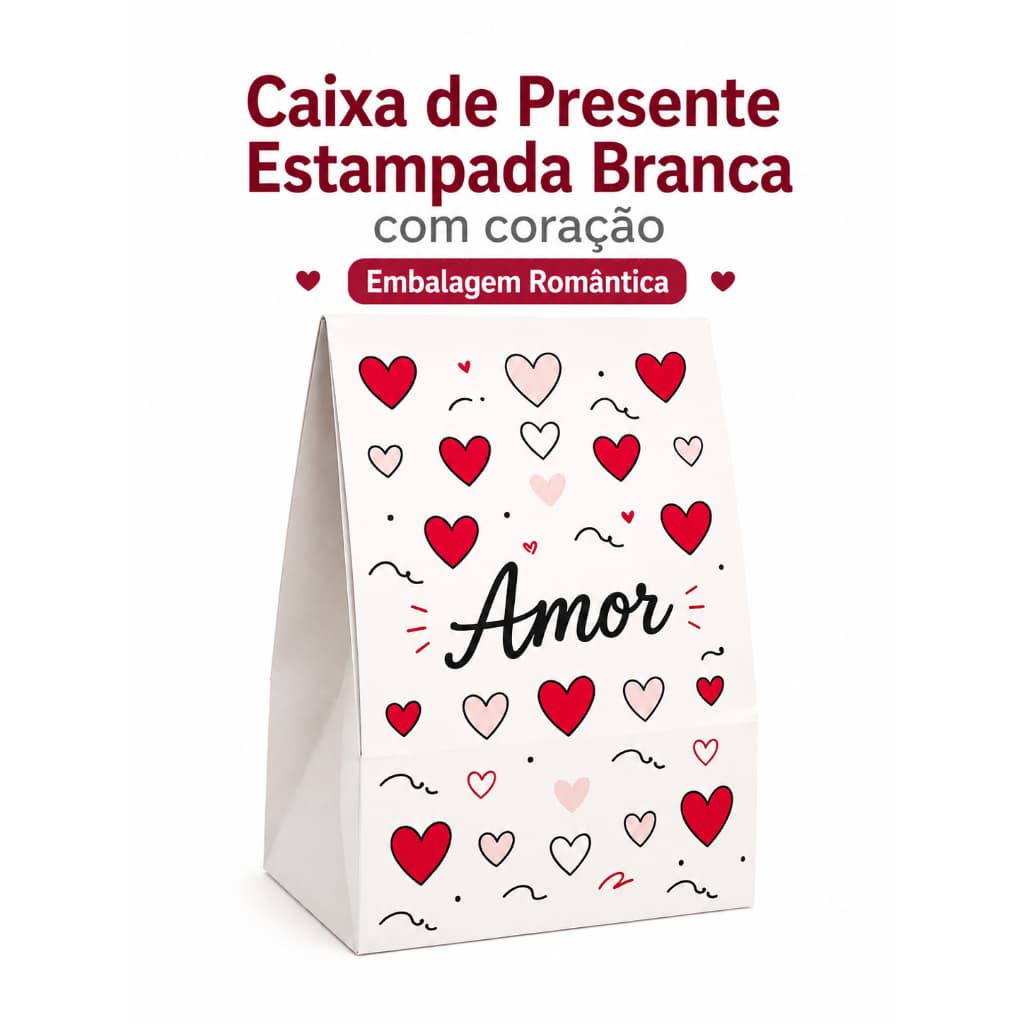 Caixa para Presente 21x15x7cm romântica