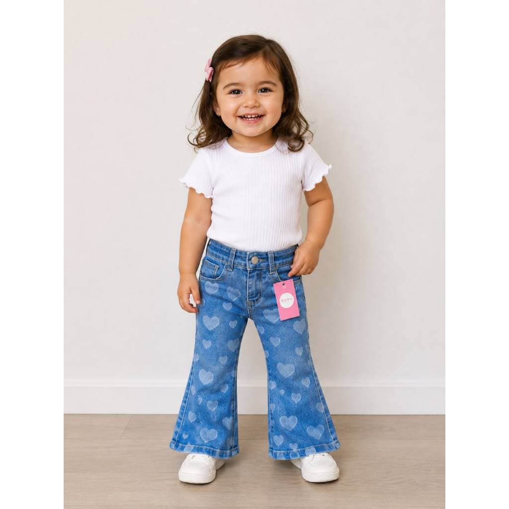 Calça Flare Jeans Infantil Meninas Bebê Tamanho 1 2 3 Anos pronta entrega