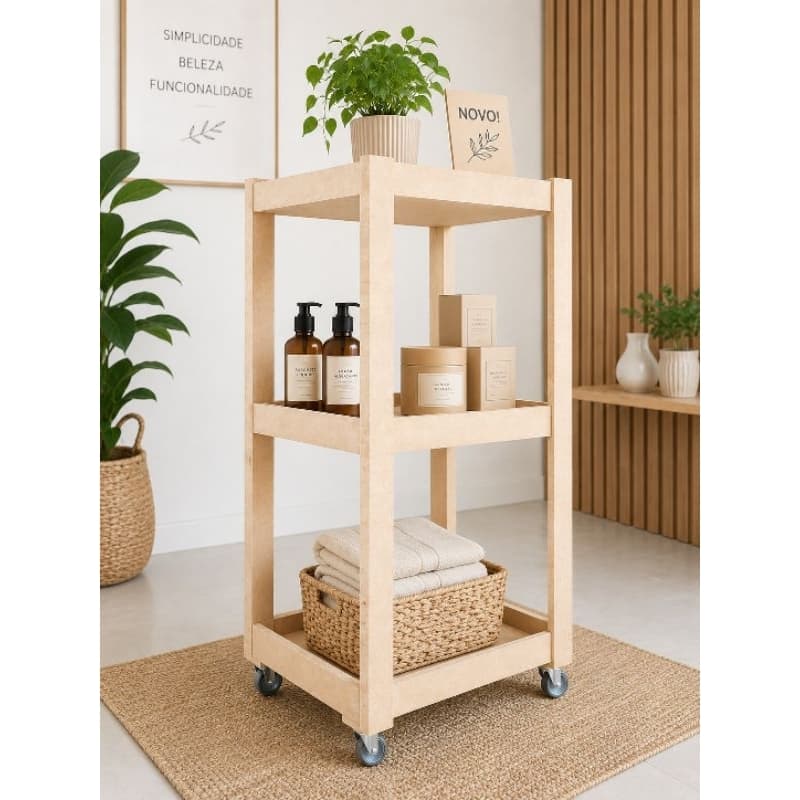 pratileira com Rodas carrinho organizador manicure