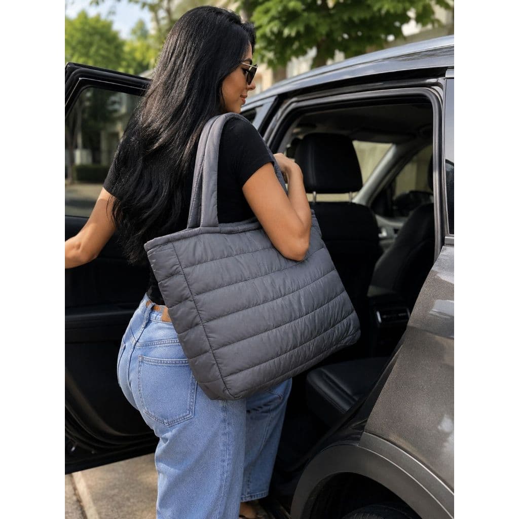 Bolsa Feminina Grande Puffer Trabalho Maternidade Passeio Tote Universitária Academia