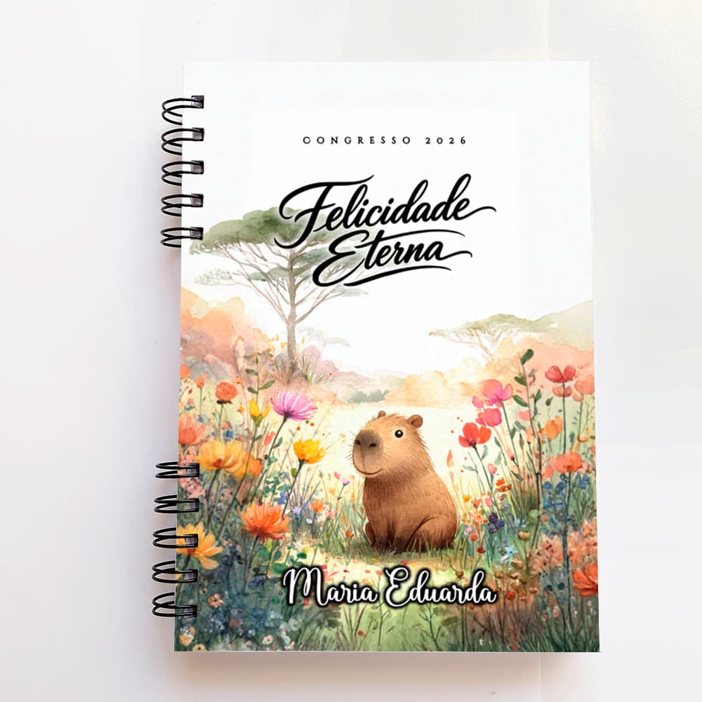 Caderno congresso internacional JW personalizado com nome do comprador, Felicidade eterna,, Curitiba
