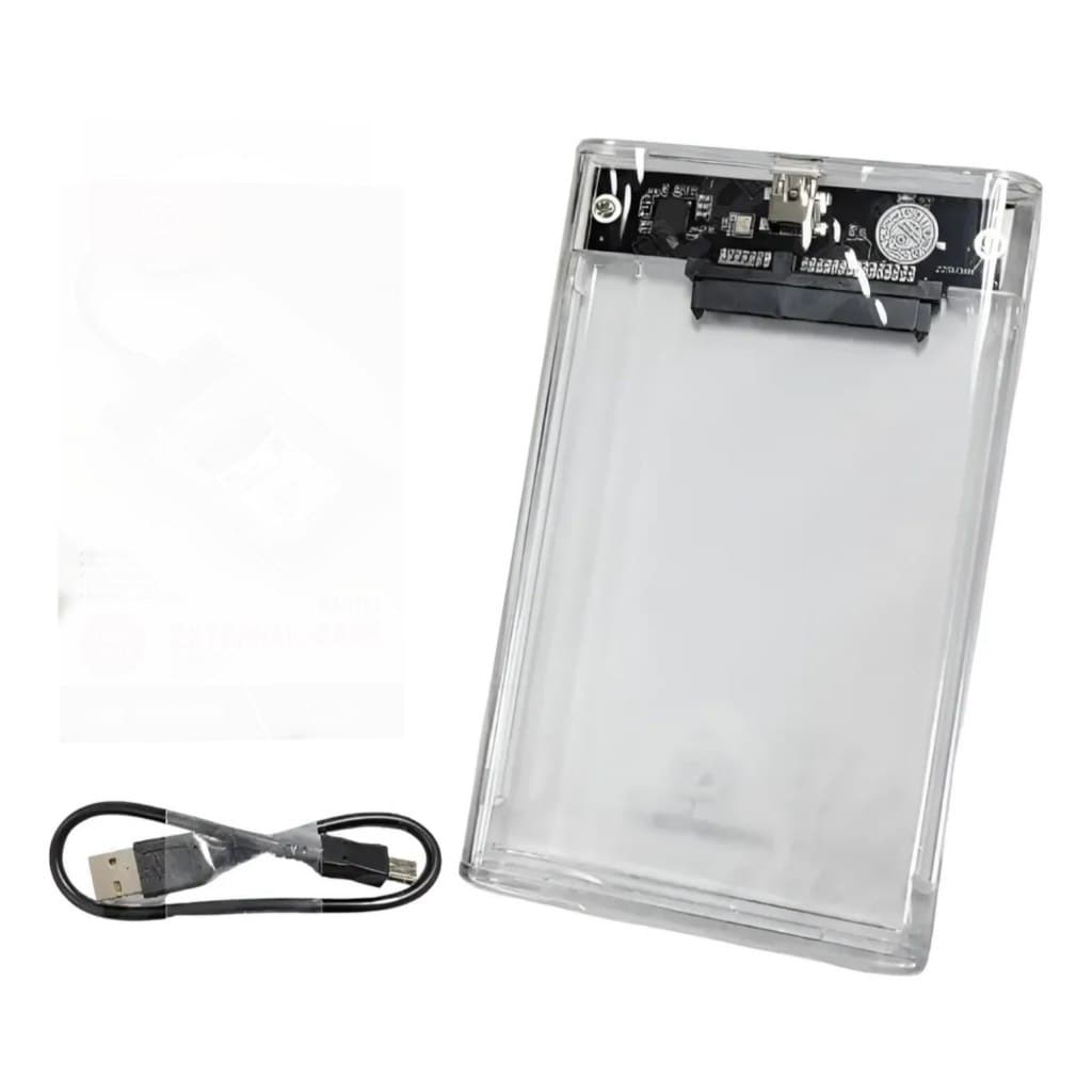Case HD Externo 2,5 Transparente USB 3.0 para HD SSD SATA Adaptador Portátil PC Notebook