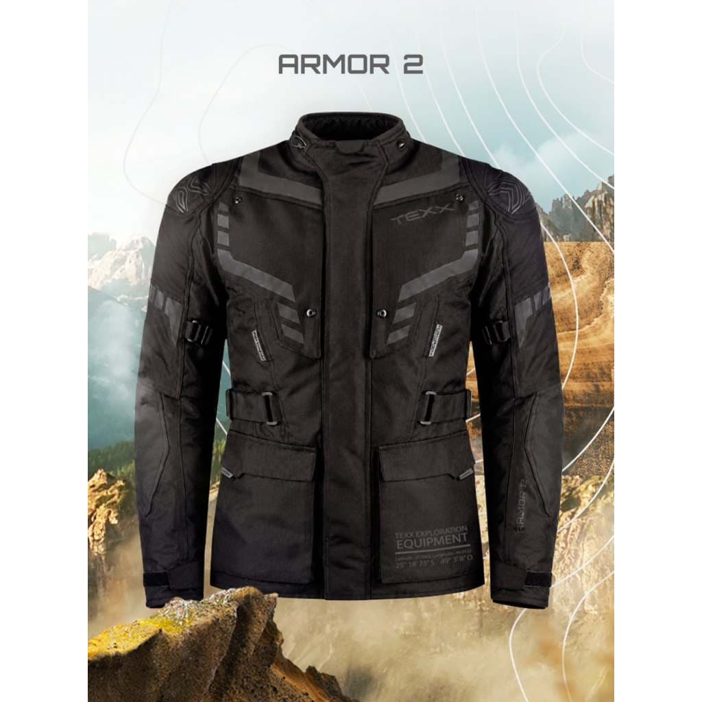 Jaqueta Texx Armor 2 Masculina Preta Moto Motociclista