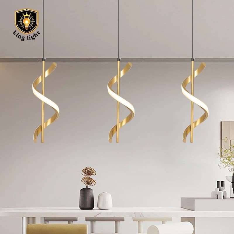 Pendente Lustre Espiral Branco Quente Iluminação Led Luxo Moderno Luminária De Teto Acrílico LED