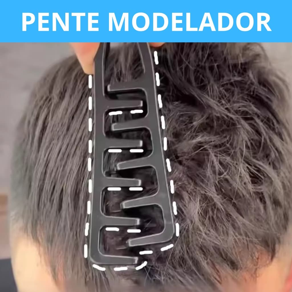 Pente de Cabelo Modelador - Volumização Sem Calor, Design Compacto, Aperto Ergonômico, Cabelo Masculino