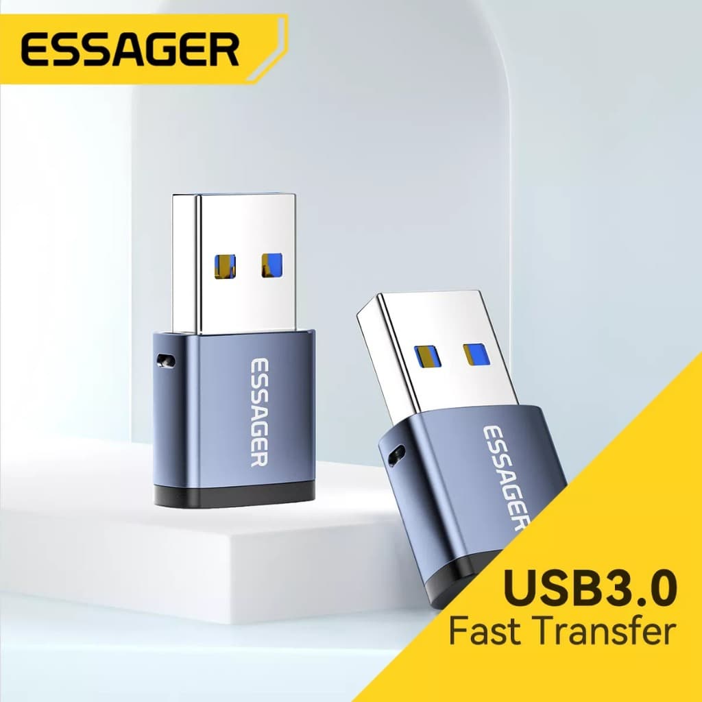 Adaptador OTG USB-C Fêmea para USB Macho Essager USB 3.0 5Gbps 5A para Celular Tablet Notebook
