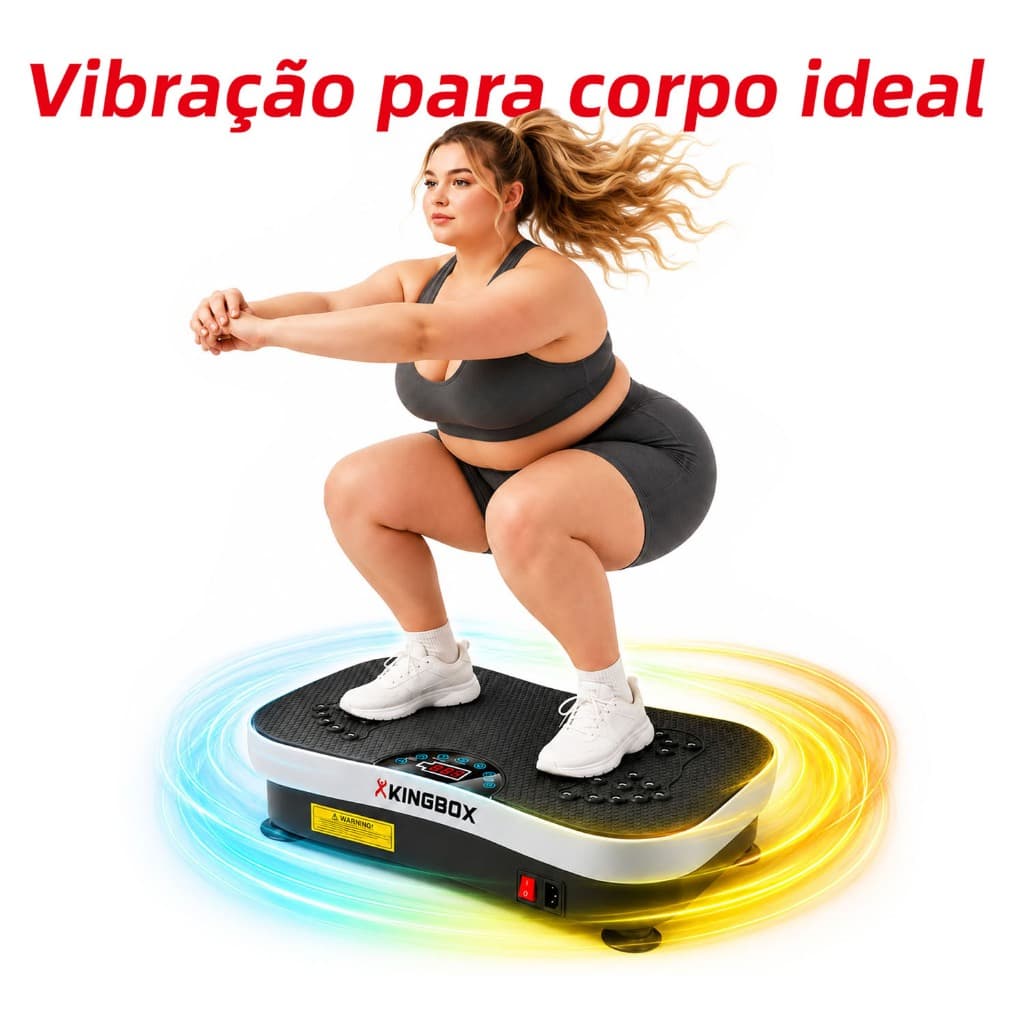 Plataforma Vibratória 99 Ajustes, Emagrece, Fortalece Músculos, Massageia Pés e Elimina Celulite