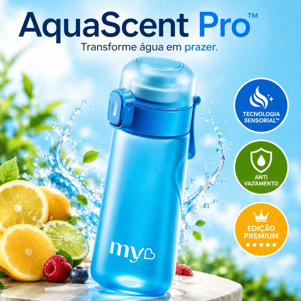 Garrafa Sensorial AquaScent Pro 600ml com Aroma | Água com Sensação de Sabor | Anti Vazamento
