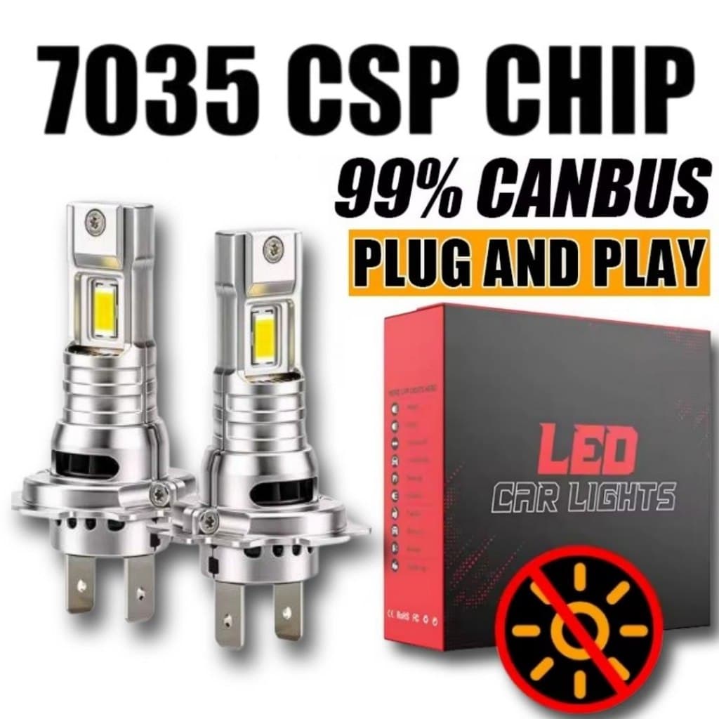 Lampada LED H7, Com CANBUS, Com Cooler, 300W, 30000LM,  Plug and Play, 12V Chips CSP 7035