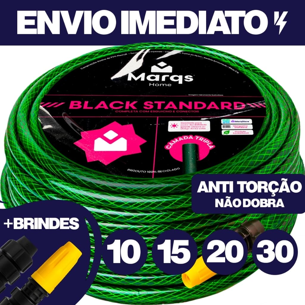 Mangueira De Jardim Reforçada Trançada Completa Limpeza Não Dobra Marqs Home Diversos Tamanhos