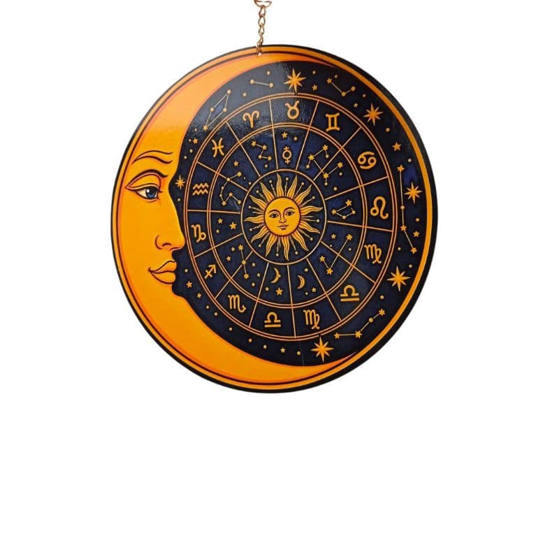 Quadro Mistico Mapa Astral Placa decorativa Celestial Lua