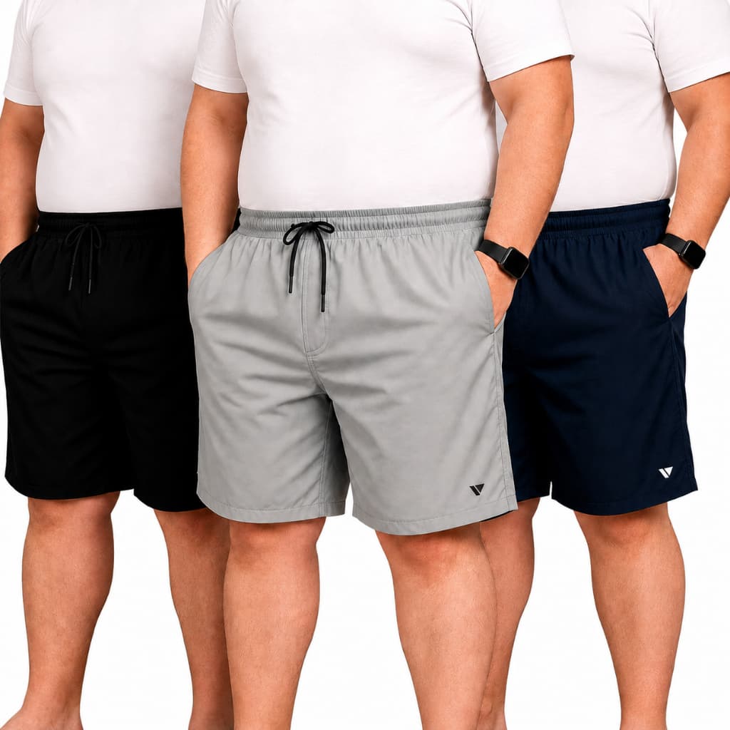 Kit 3 Shorts Masculino Plus Size Confortável Bermuda Academia Praia Voker Original - Promoção !