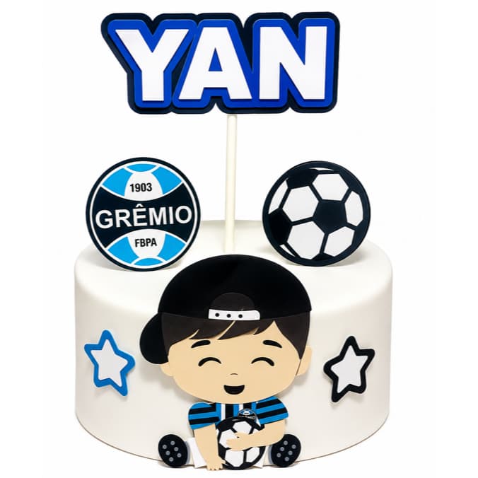 Topo Topper de Bolo Decoração De Bolo Enfeite Mesversário Grêmio Personalizado