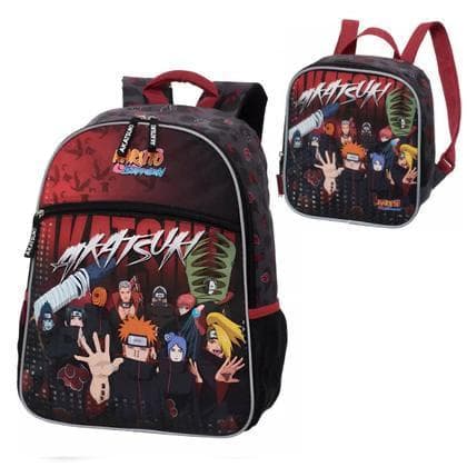 Kit Escolar Naruto Akatsuki Rising Pacific Mochila Costas + Lancheira