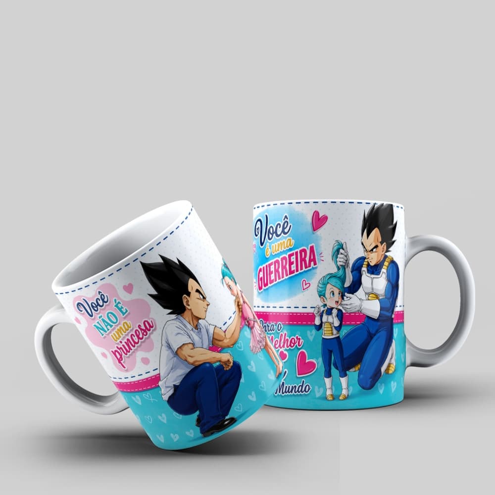 Caneca Vegeta E Bulla Dragon Ball Pai Do Mundo Top
