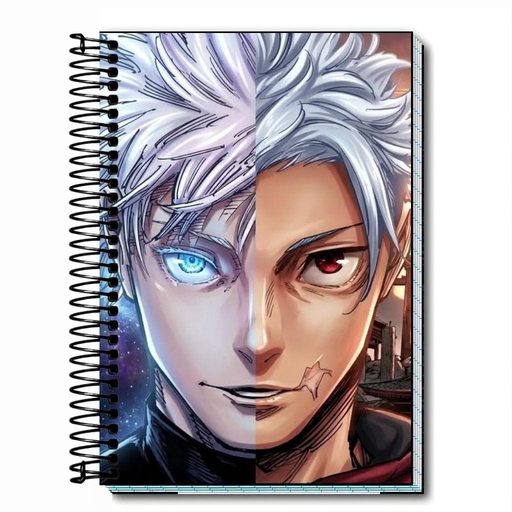 Caderno jujutsu kaisen gojo Personalizado 1, 5, 10 e 20 Matérias Universitário Escolar Capa Premium Envio Rápido