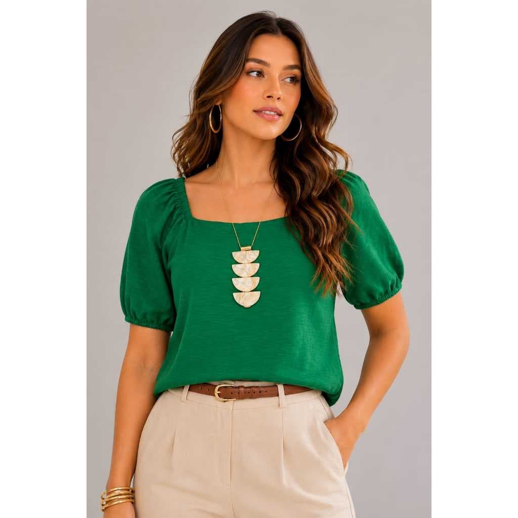 Blusa Feminina Manga Tendencia 2026 Elegante Casual Cores Lisas