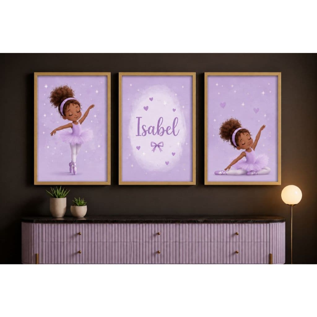 quadro decoraivo bailarina personalizado com nome.