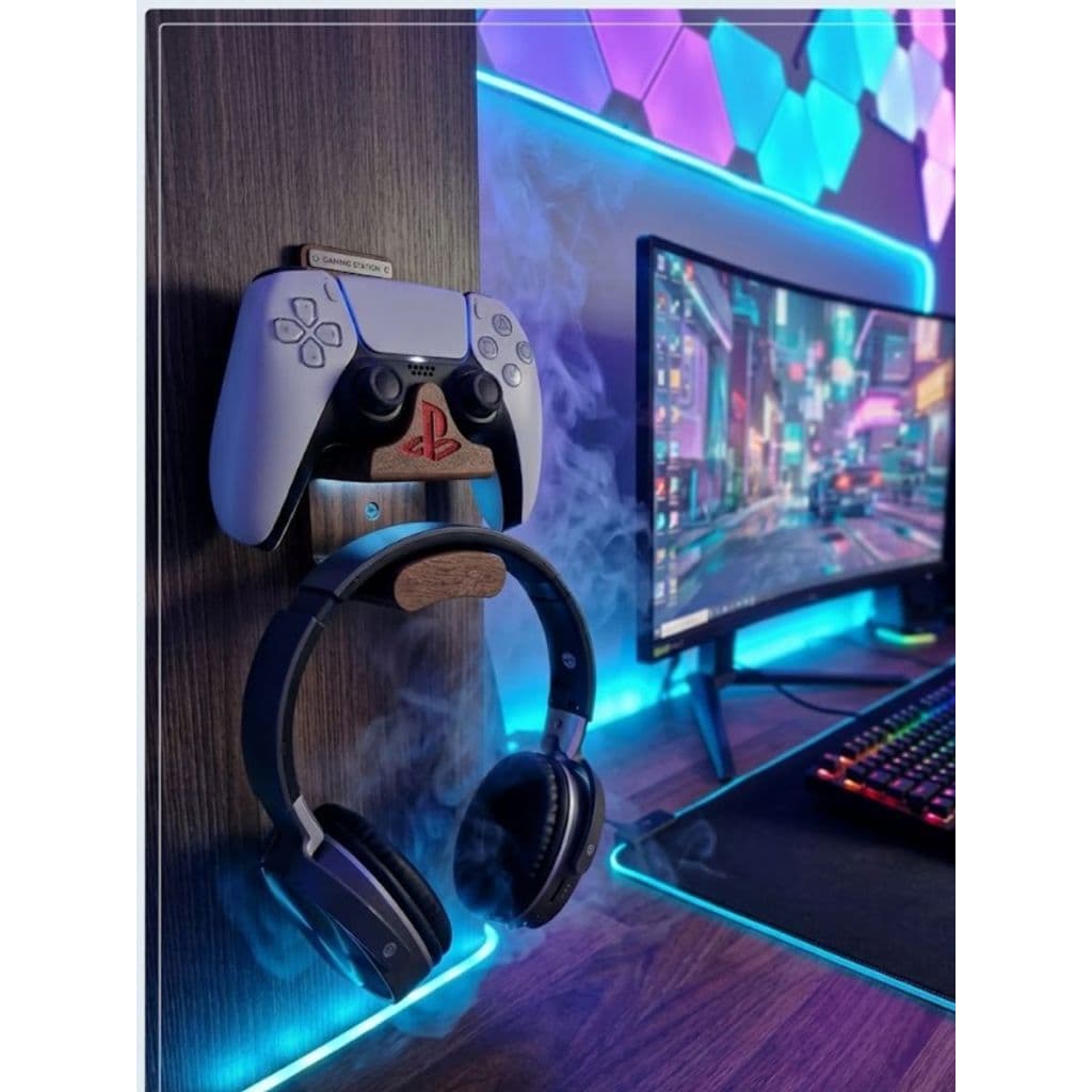 Suporte de Parede Gamer Pro para Controle PS5/Xbox Headset e Setup Gamer Nitro