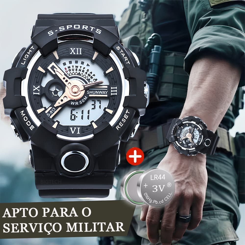 Relógio Masculino Digital De Pulso Prova Da Água Eletrônico Esportivo Original Multifuncional