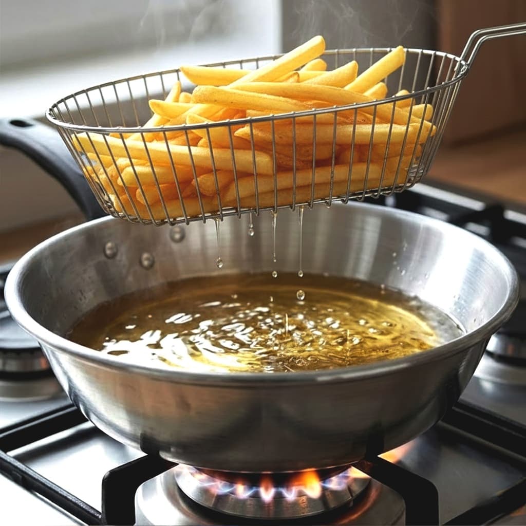 Frigideira De Alumínio Com Peneira Cesto Para Fritura N 24 2,5 Litros