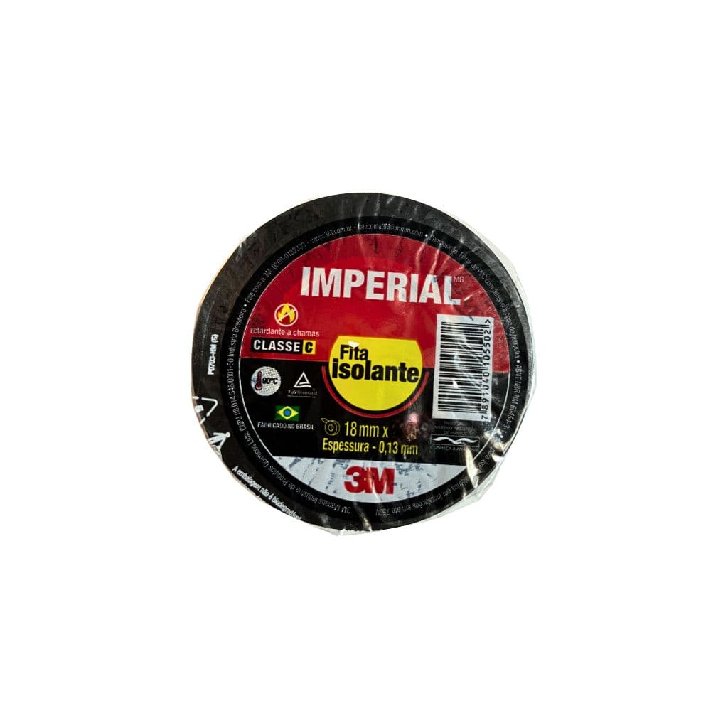 Fita Isolante Imperial 3m 5metros X 18mm Preta
