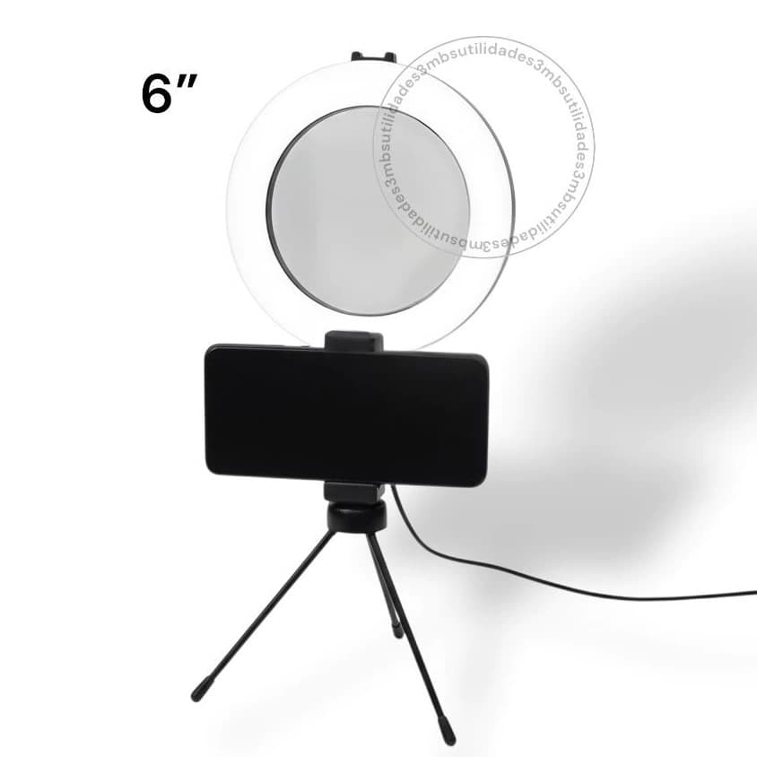 Ring Light De Mesa Iluminador De Led Tripe 6 Polegadas com Suporte