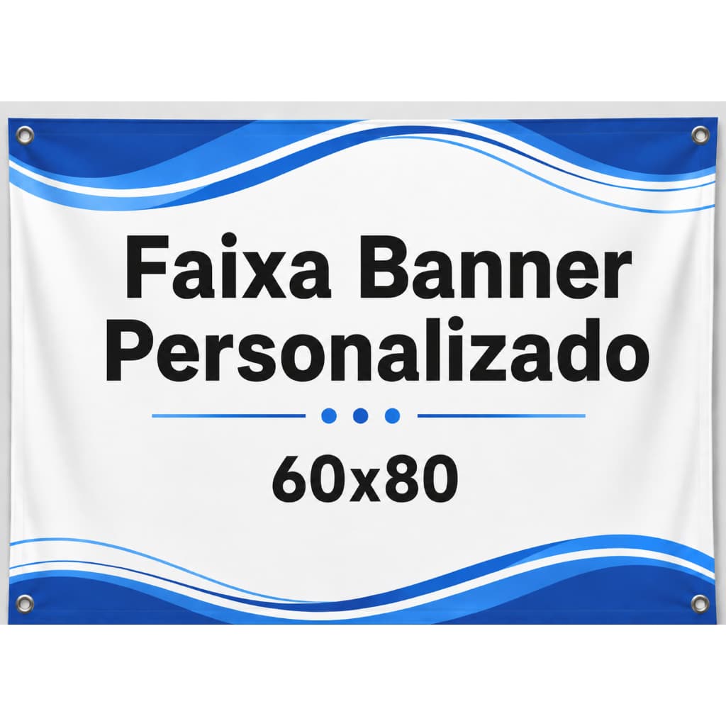 Banner Faixa Personalizado Com Foto Prova D'Água 60x80 Horizontal Com Ilhós