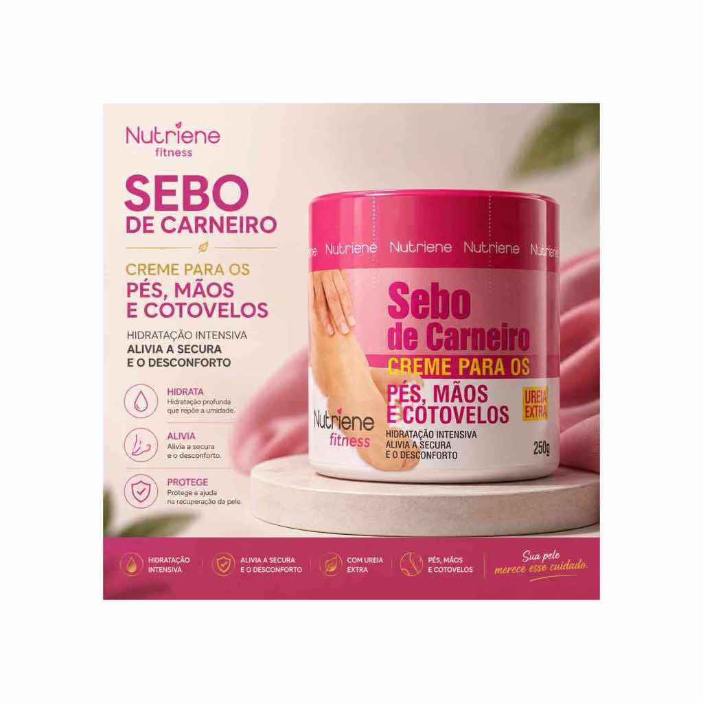 Creme Sebo de Carneiro Nutriene Fitness – Pés, Mãos e Cotovelos
