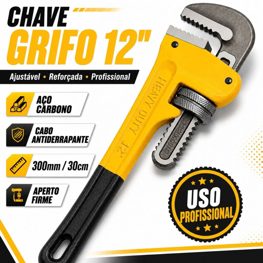 Chave De Grifo Inglesa Chave Multifuncional 300mm 12 polegadas Ajustável Profissional