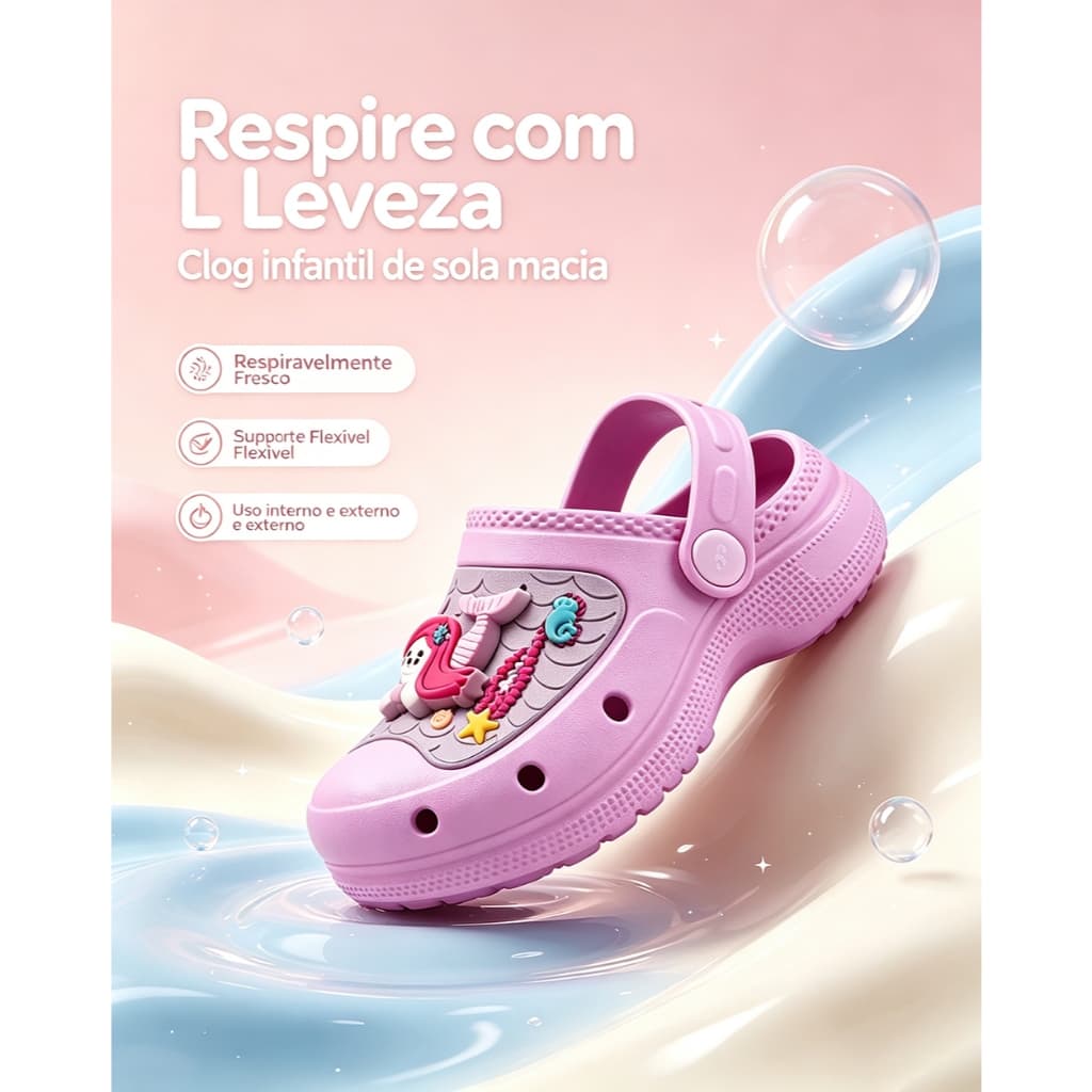 Babuche Infantil Menina Baby Papete com Pingentes Sortidos Sandalia do Bebê