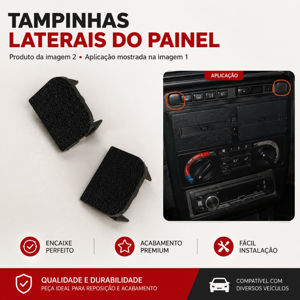 Para Fiat Uno 1985 - 2000 par de Moldura tampa do parafuso botão lateral do painel centrtal console