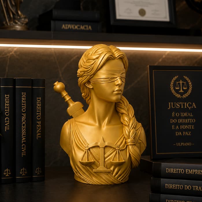 Busto Dama da Justiça Decorativa Advogado Direito Escritório Decoração Presente