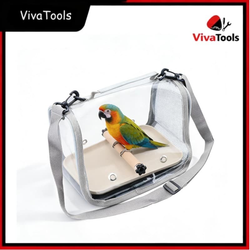 Mochila de Transporte para Pássaros Dobrável – Visão Panorâmica com Poleiro Removível e Ventilação Superior – Ideal para