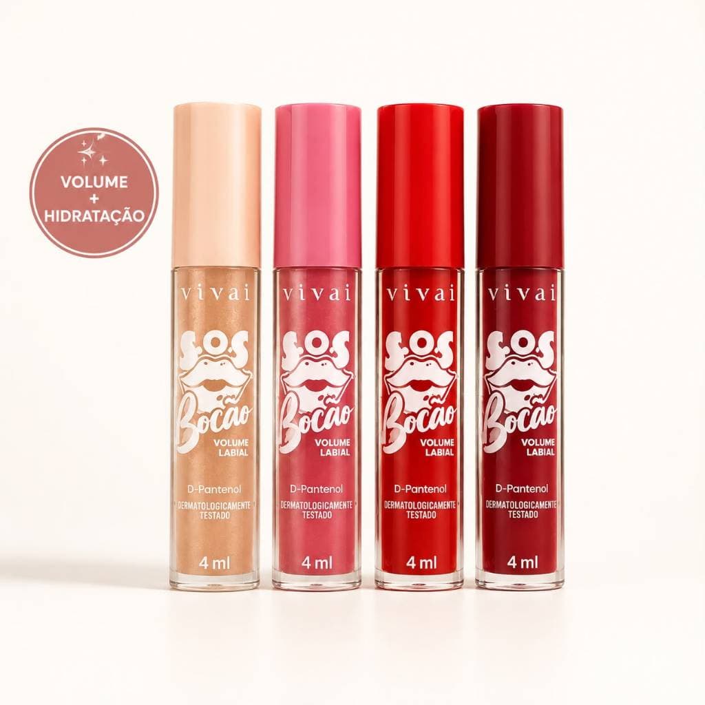SOS Bocão Vivai Volume Labial Gloss Hidratante D-Pantenol 4ml