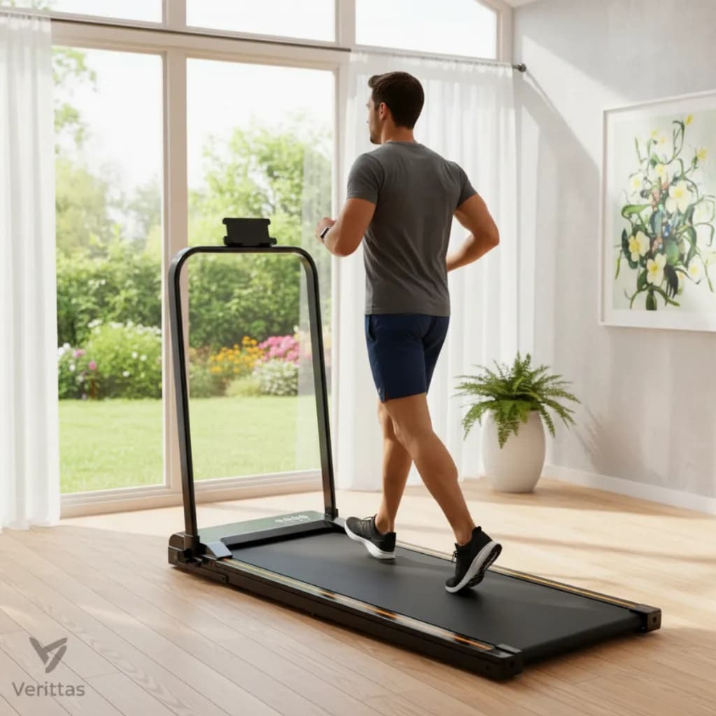 Esteira Elétrica Doméstica 2.0HP Dobrável Silenciosa Bluetooth 12km/h Suporta 120kg, Ergométrica para Casa