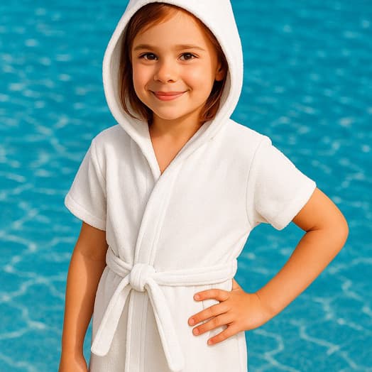 Roupão atoalhado Cor Lisa - Baby, infantil e juvenil - Pós Banho, Praia, Piscina, Natação