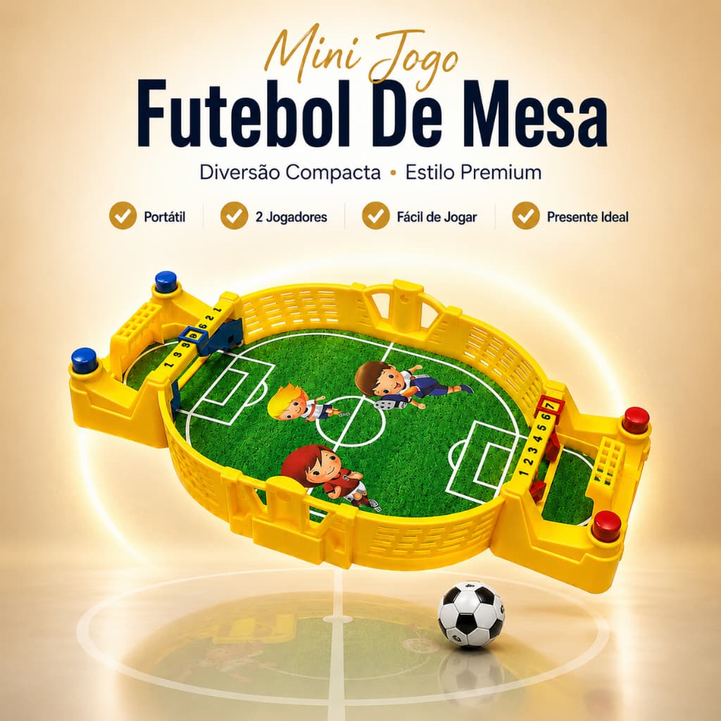 Mini Futebol De Mesa Portátil 2 Jogadores Brinquedo Infantil Jogo Interativo Presente Crianças Família