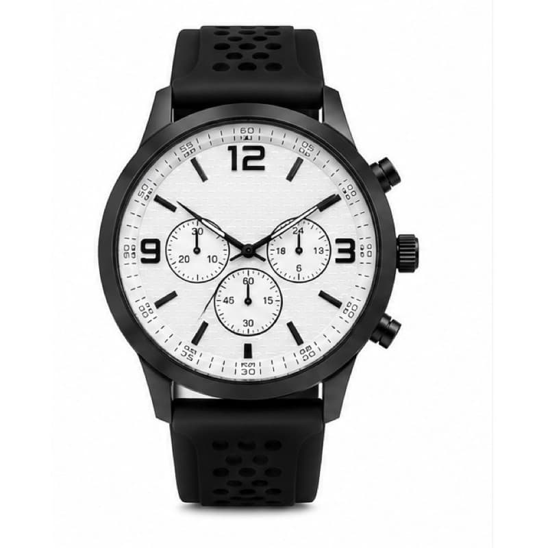 Relógio Masculino Analógico Esportivo Branca Pulseira Silicone Casual Elegante Luxo Quartzo Resistente