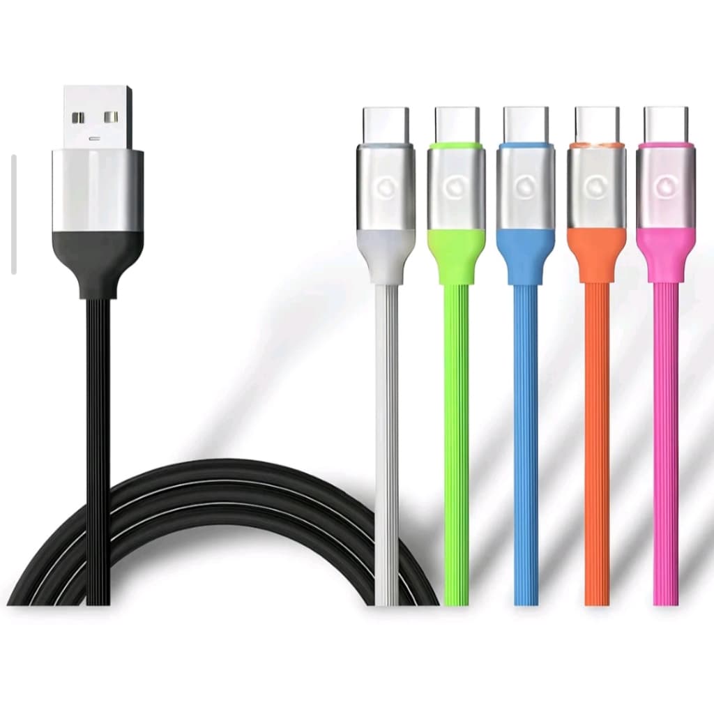 Cabo Carregador Turbo Silicone 1,2 Metros Colorido iphone e v8 e type C  Rapido